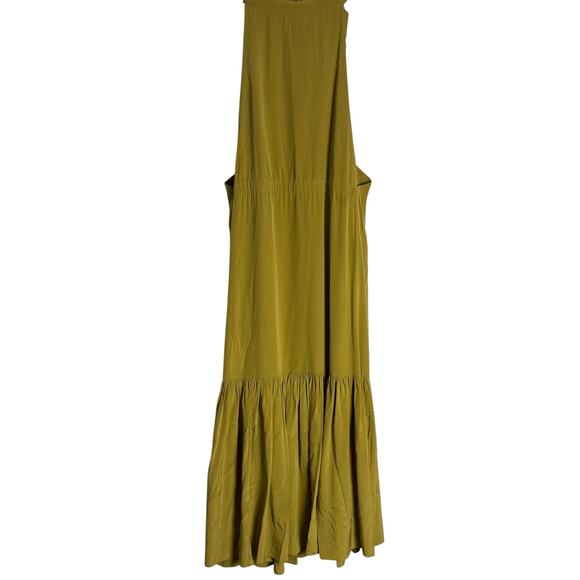 Tibi Eco Silk Yellow Sleeveless Halter Flounce Shift Midi Dress Size 8 - Picture 11 of 12